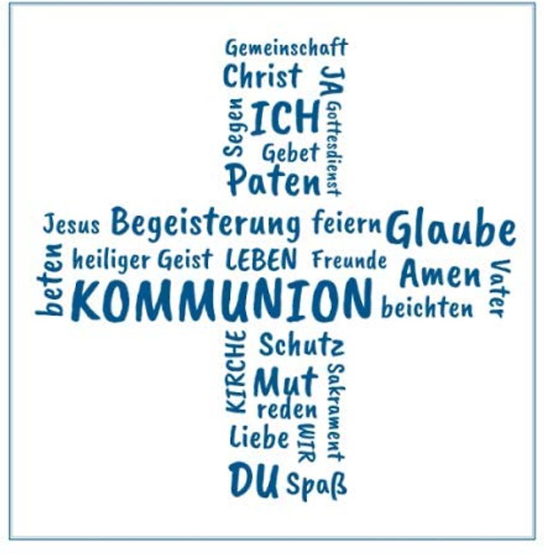 Gästebuch zur Kommunion: Erinnerungsbuch zum Eintragen von Glückwünschen | Geschenkidee zur ersten heiligen Kommunion | christliche Geschenkbücher | Edition: blau