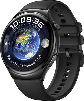 Huawei Watch 4 Active 46 mm noir avec bracelet fluorélastomère noir [Wi-Fi + 4G]