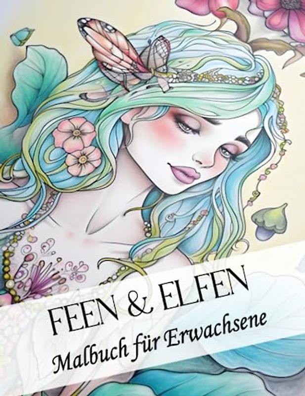 Feen und Elfen Malbuch für Erwachsene: Inspirierendes Ausmalbuch mit 50 Fantasy Motiven zum Entpannen und für den Stressabbau: Als Geschenk für Familie, Freunde oder für sich selbst.