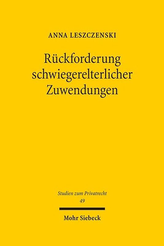 Rückforderung schwiegerelterlicher Zuwendungen