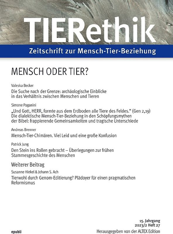 TIERethik 15. Jahrgang (2023/2)