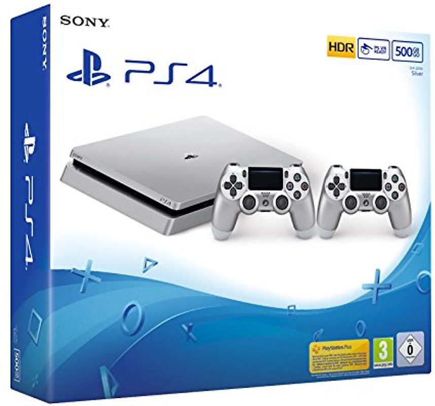 Sony PlayStation 4 500 Go [incl. 2 Wireless Controller] argent