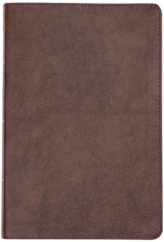 CSB Large Print Thinline Bible, Brown Bonded Leather, Indexed