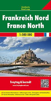 Frankreich Nord, Straßenkarte 1:500.000, freytag & berndt