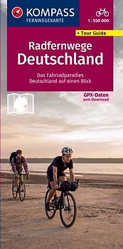 KOMPASS Radfernwegekarte Radfernwege Deutschland 1:550.000
