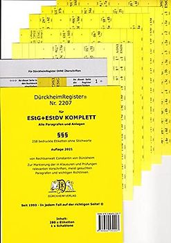 DürckheimRegister® EStG+EStDV KOMPLETT alle §§: 258 Registeretiketten (sog. Griffregister) für deine Gesetze zur Markierung von Paragrafen und ... • In jedem Fall auf der richtigen Seite!