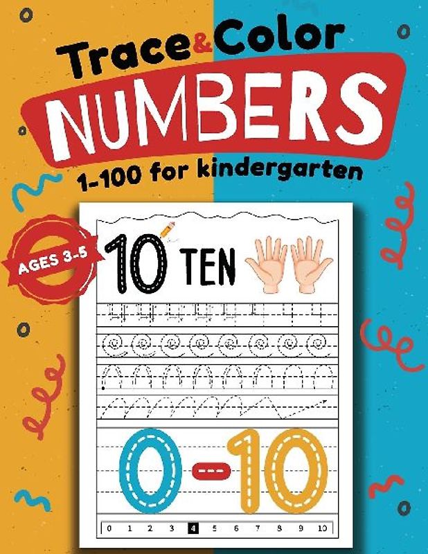Trace & Color Numbers 1-100 for Kindergarten