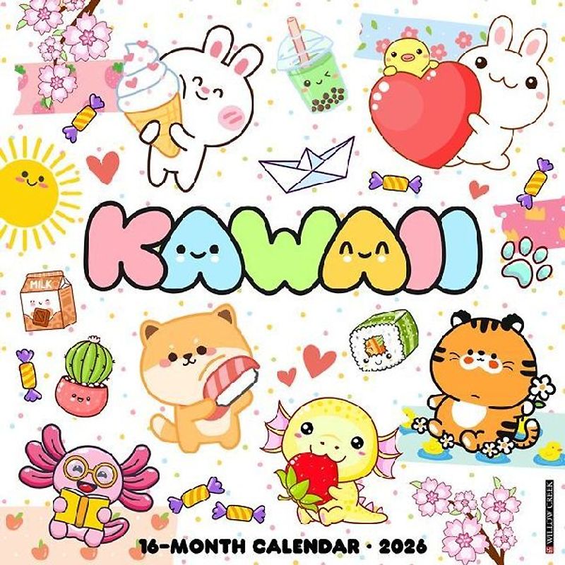 Kawaii 2026 12 X 12 Wall Calendar