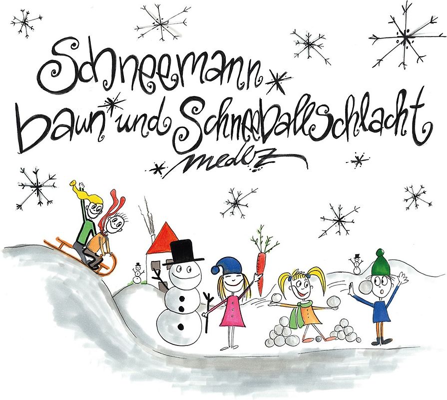 Schneemann baun und Schneeballschlacht