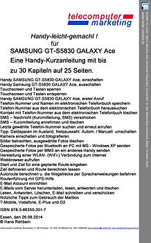 Samsung GT-S5830 GALAXY Ace leicht-gemacht. Handy-leicht-gemacht für Samsung GT-S5830 GALAXY Ace