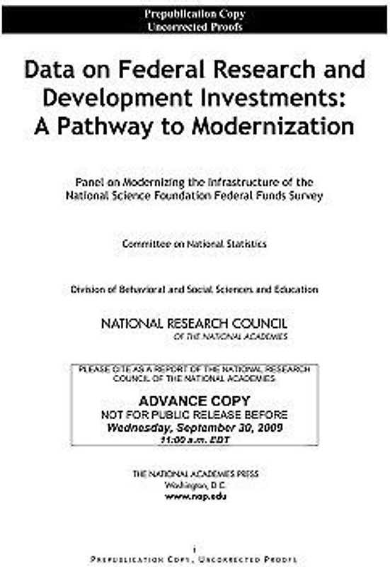 Data on Federal Research and Development Investments