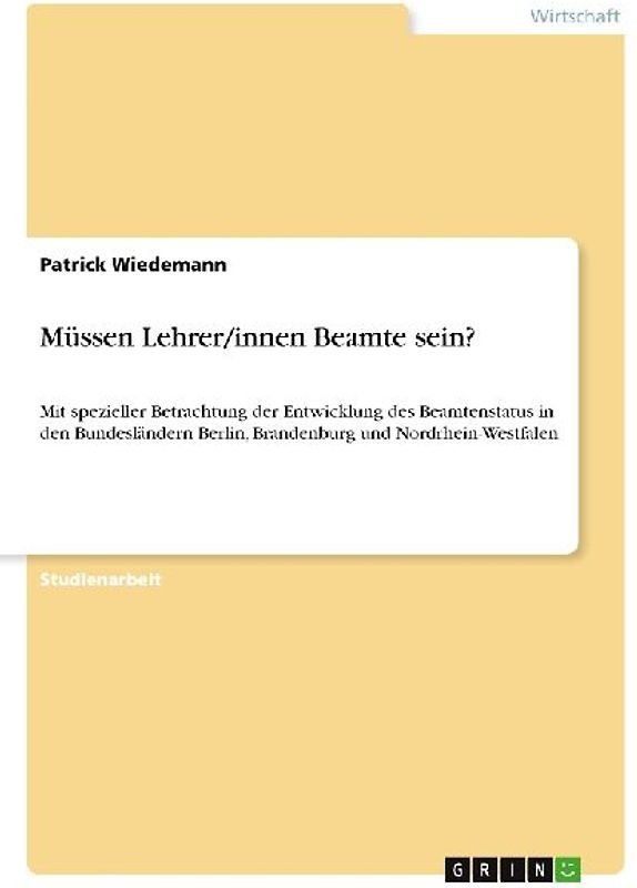 Müssen Lehrer/innen Beamte sein?