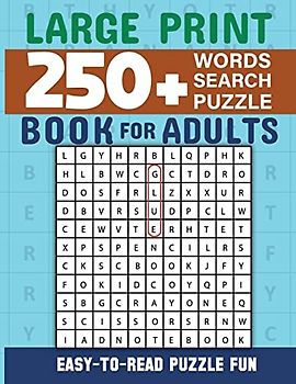 Word Search Book 250 Word Puzzles with Solutions for Adults: Large Print Word Search Book for Adults
