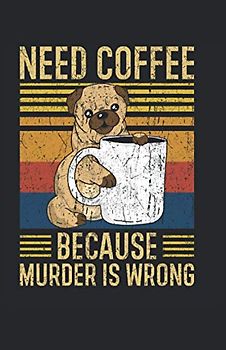 Stenoheft: Stenografie Übungsheft mit Mittellinie | A5 | liniert | 120 Seiten | zum üben von Stenographie | mit Kaffee Spruch Mops Cover