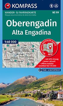 KOMPASS Wanderkarte 99 Oberengadin / Alta Engadina 1:40.000