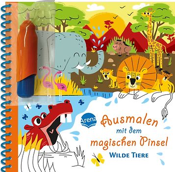 Ausmalen mit dem magischen Pinsel. Wilde Tiere