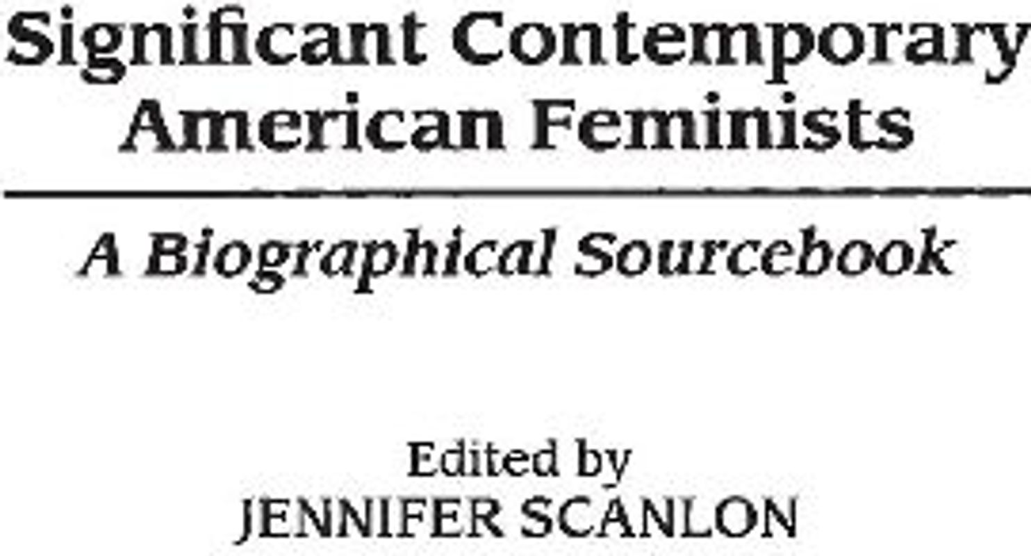 Significant Contemporary American Feminists