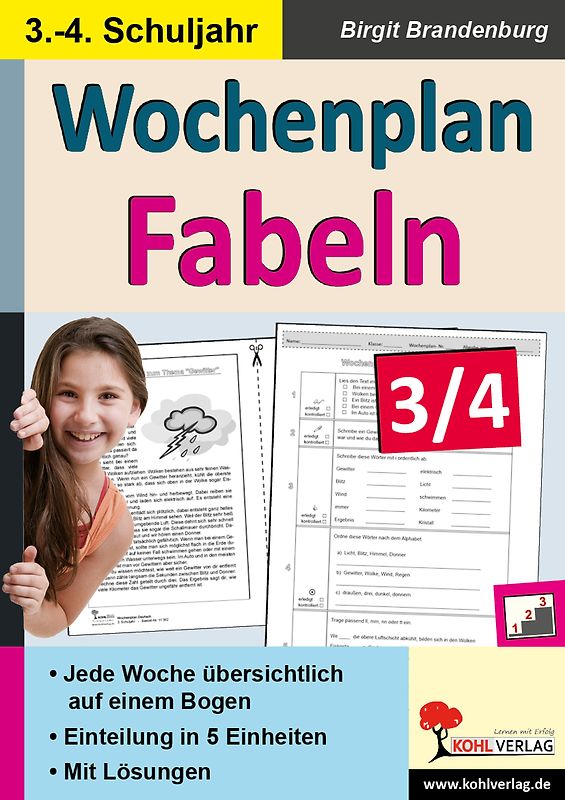 Wochenplan Fabeln / Klasse 3-4