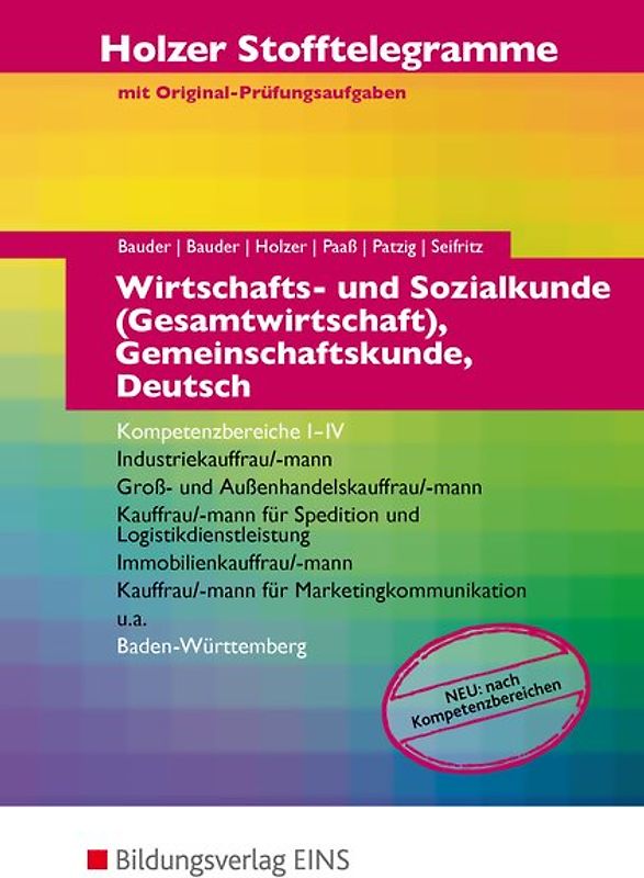 Holzer Stofftelegramme Baden-Württemberg / Holzer Stofftelegramme Baden-Württemberg – Wirtschafts- und Sozialkunde (Gesamtwirtschaft), Gemeinschaftskunde, Deutsch