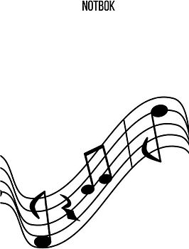 Notbok: DIN A4 notlinjebok | 100 sidor med 12 notlinjer / system per ark | Papper 90g/m² | Musikbok med notlinjer