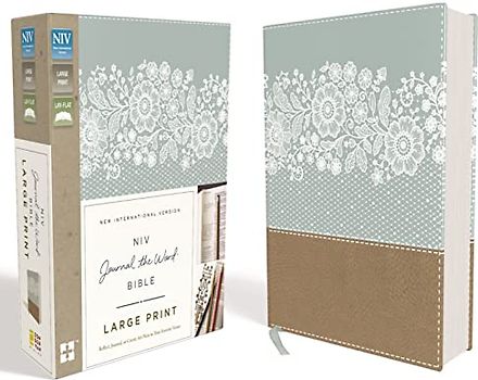 NIV, Journal the Word Bible, Large Print, Leathersoft, Teal/Tan: Reflect, Journal, or Create Art Next to Your Favorite Verses