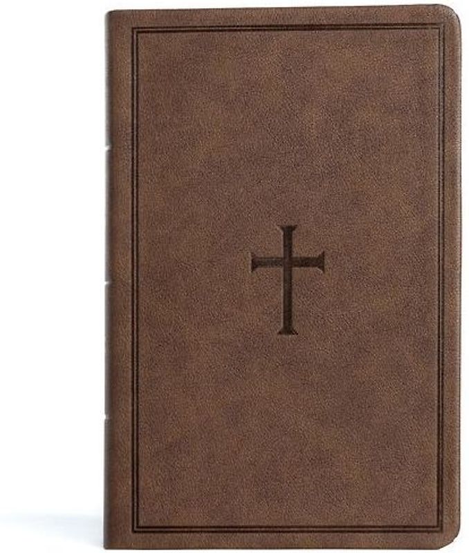 CSB Large Print Personal Size Reference Bible, Brown Leathertouch