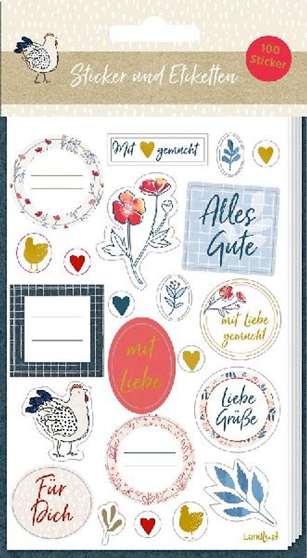 Sticker und Etiketten - Stickerbogen mit 100 Stickern