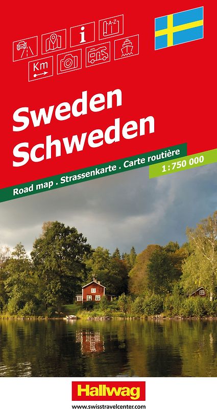 Hallwag Strassenkarte Schweden 1:750.000