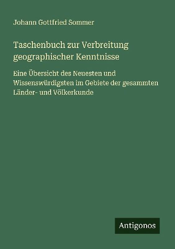 Taschenbuch zur Verbreitung geographischer Kenntnisse