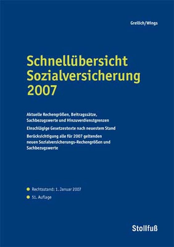 Schnellübersicht Sozialversicherung 2007