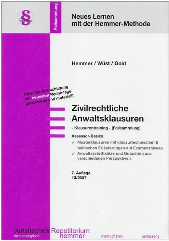 Assessor Zivilrechtliche Anwaltsklausuren - Teil II