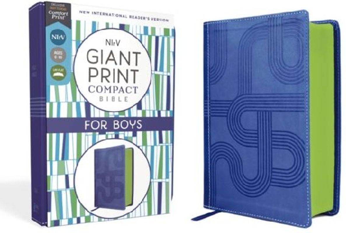 NIrV, Giant Print Compact Bible for Boys, Leathersoft, Blue, Comfort Print