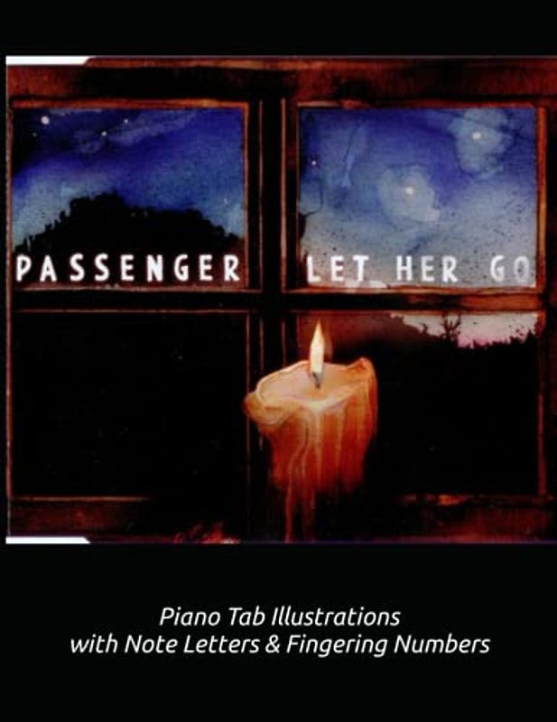 Passenger Let Her Go: Piano Tab Illustrations with Note Letters & Fingering Numbers