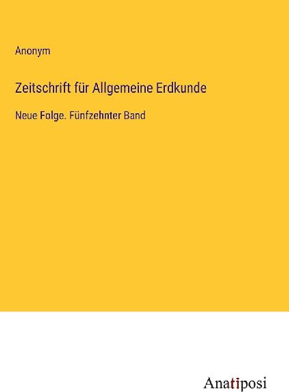 Zeitschrift für Allgemeine Erdkunde