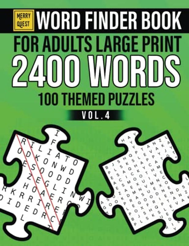 Word Finder Book for Adults Large Print: 2400 Words 100 Themed Puzzles Vol 4