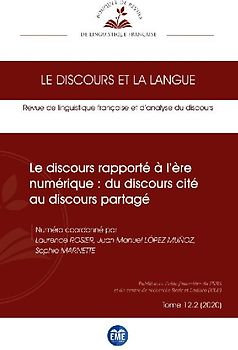 Le discours rapporté à l'ère numérique : du discours cité au discours partagé