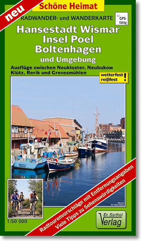 Radwander- und Wanderkarte Boltenhagen, Hansestadt Wismar, Insel Poel und Umgebung