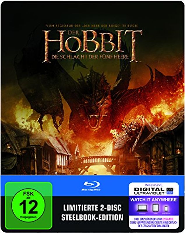 Der Hobbit: Die Schlacht der fünf Heere [Steelbook, 2 Discs] Blu-ray Disc