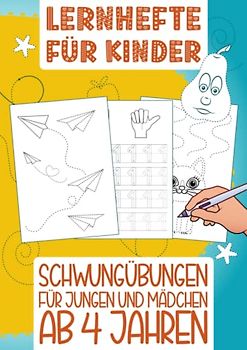 Lernhefte für Kinder: Schwungübungen für Jungen und Mädchen ab 4 Jahren: Das XL-Vorschule-Übungsheft im großen DIN A4 Format zur Förderung der ... Rechnen und Schreiben ab der Vorschule)