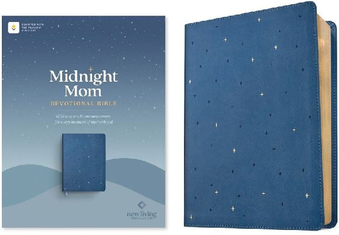 NLT Midnight Mom Devotional Bible (Leatherlike, Starlit Navy, Red Letter, Filament Enabled)