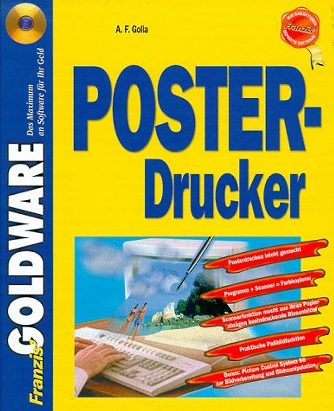 Poster-Drucker. Posterdrucken leicht gemacht - Programm + Scanner ≐ Farbkopierer - Praktische Passildfunktion - Mit Picture Control System 98