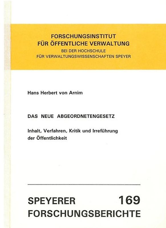 Das neue Abgeordnetengesetz