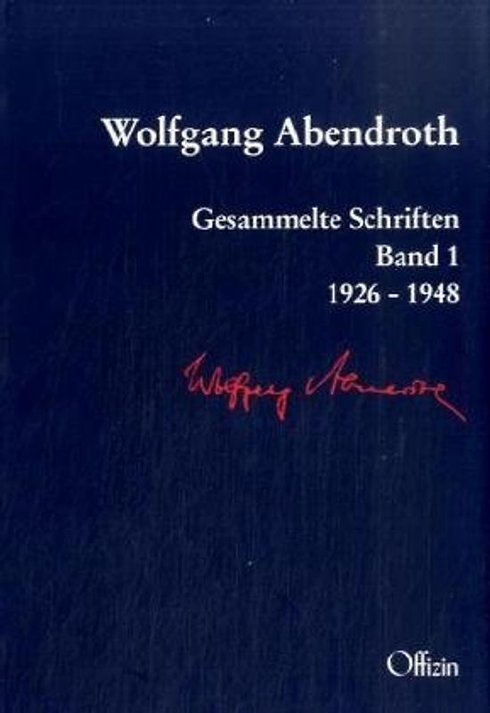 Wolfgang Abendroth Gesammelte Schriften