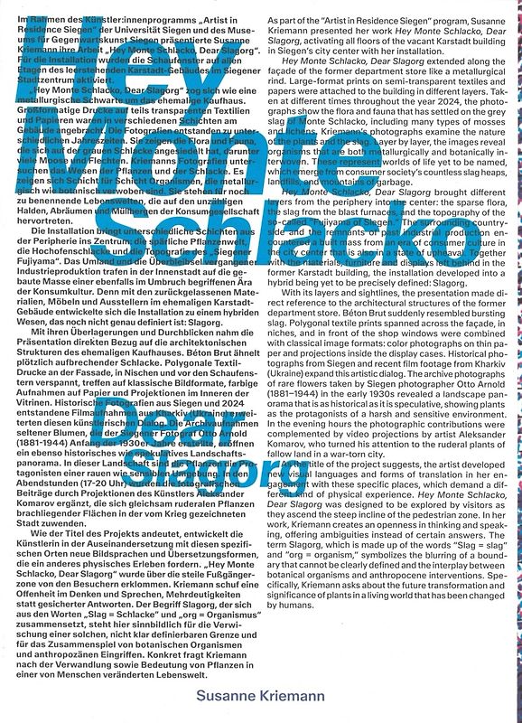 Susanne Kriemann: Hey Monte Schlacko / Dear Slagorg