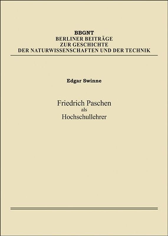 Friedrich Paschen als Hochschullehrer