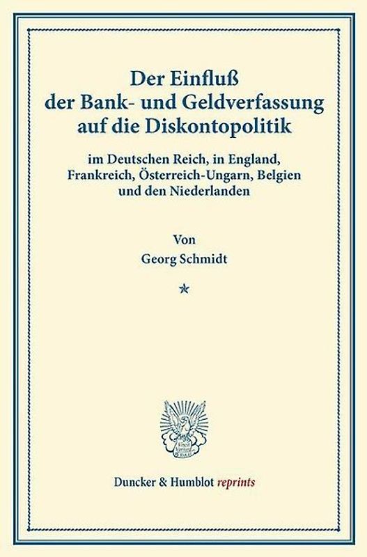 Der Einfluß der Bank- und Geldverfassung auf die Diskontopolitik