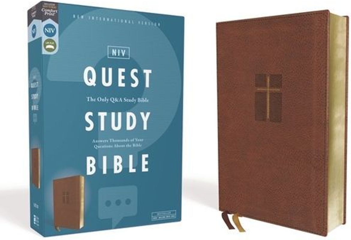 Niv, Quest Study Bible, Leathersoft, Brown, Comfort Print
