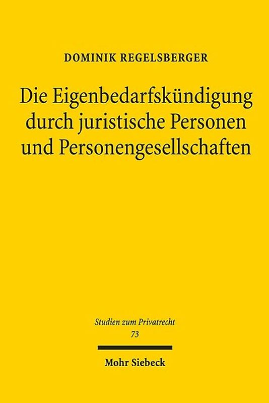 Die Eigenbedarfskündigung durch juristische Personen und Personengesellschaften