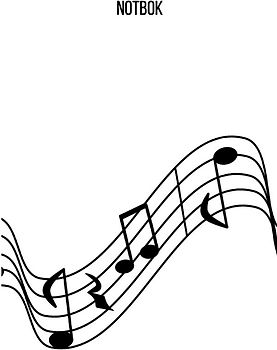 Notbok: DIN A4 notlinjebok | 46 sidor med 12 notlinjer / system per ark | Papper 90g/m² | Musikbok med notlinjer