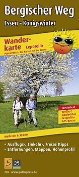 Bergischer Weg, Essen - Königswinter, 1:30.000